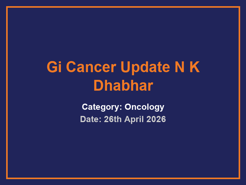 Gi Cancer Update N K Dhabhar
